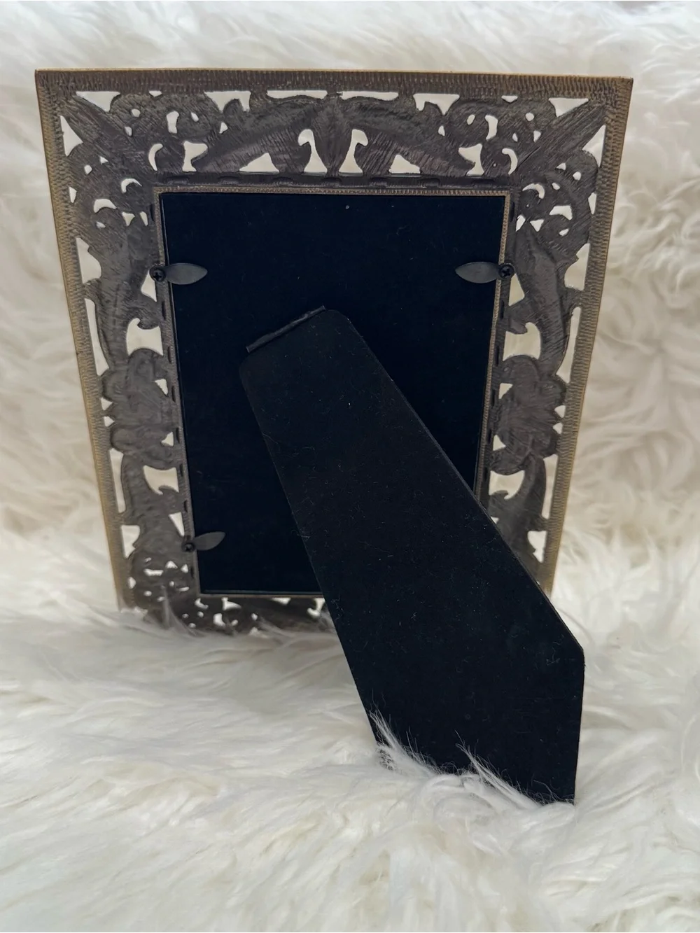 Ornate Brown and Silver Decorative 4x6 Picture Frame
